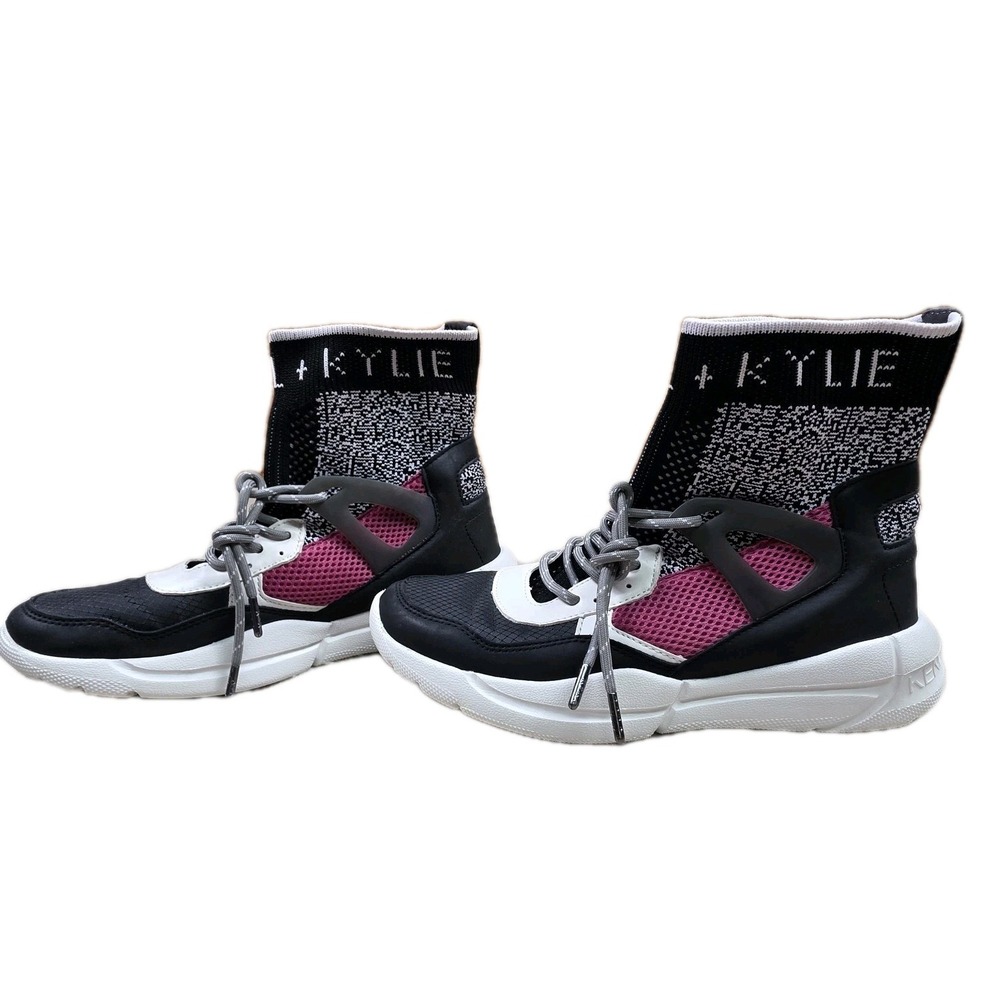 Kendall +‎ Kylie North High Top Sneakers Black White Pink 8-8.5